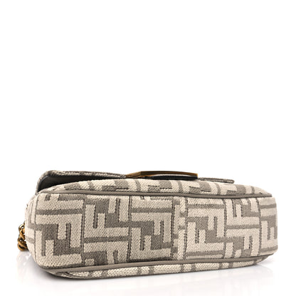 Fendi Chenille Vitello Seta FF Midi Chain Baguette Tortora 4 of 10