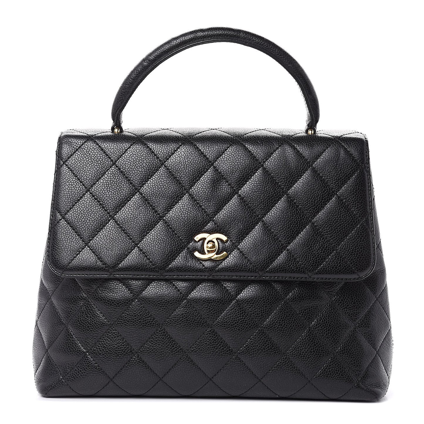 Caviar Quilted Jumbo Kelly Flap Black
