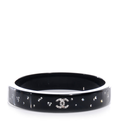 Chanel Resin Crystal CC Bangle Black 1 of 6