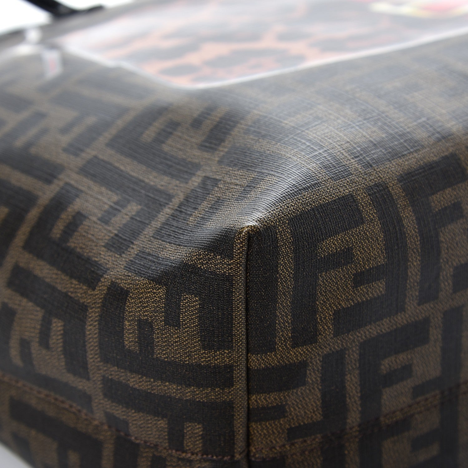 Fendi Zucca Spalmati Patent Baguette Print Medium Roll Tote Tobacco 9 of 12