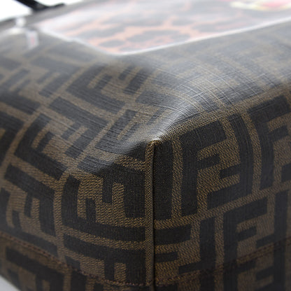 Fendi Zucca Spalmati Patent Baguette Print Medium Roll Tote Tobacco 9 of 12