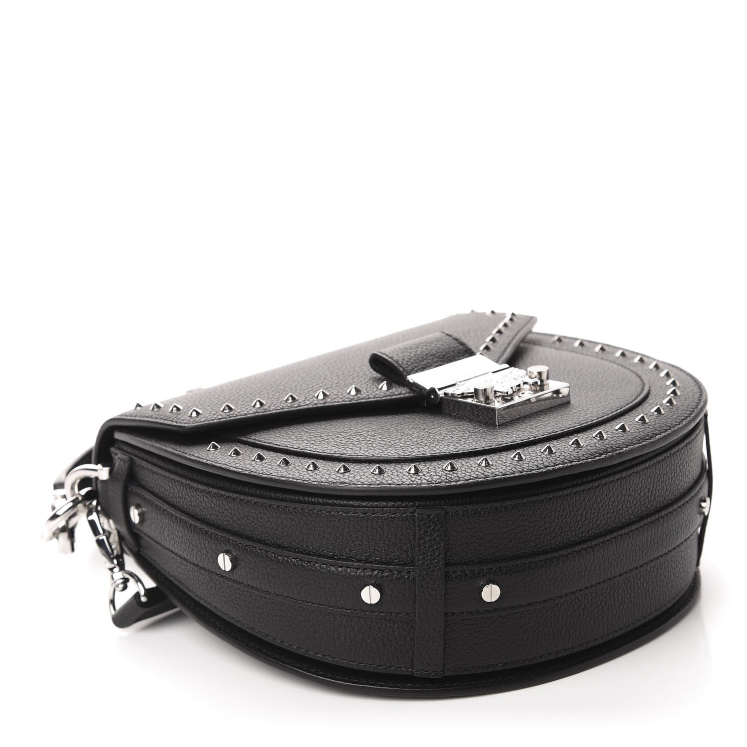 MCM Grained Calfskin Small Patricia Studded Crossbody Bag Black 4 of 10