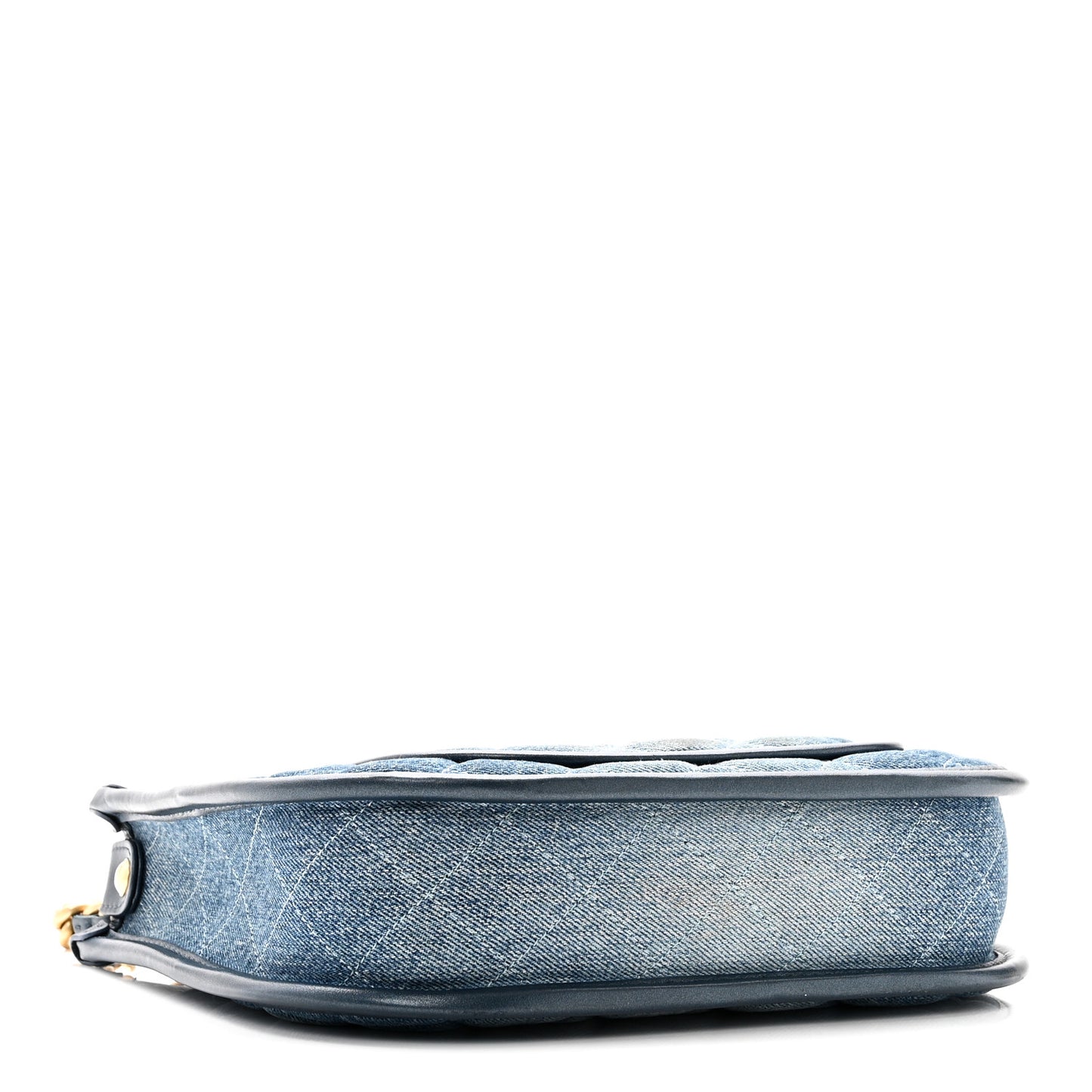 Washed Denim Quilted Hobo Blue