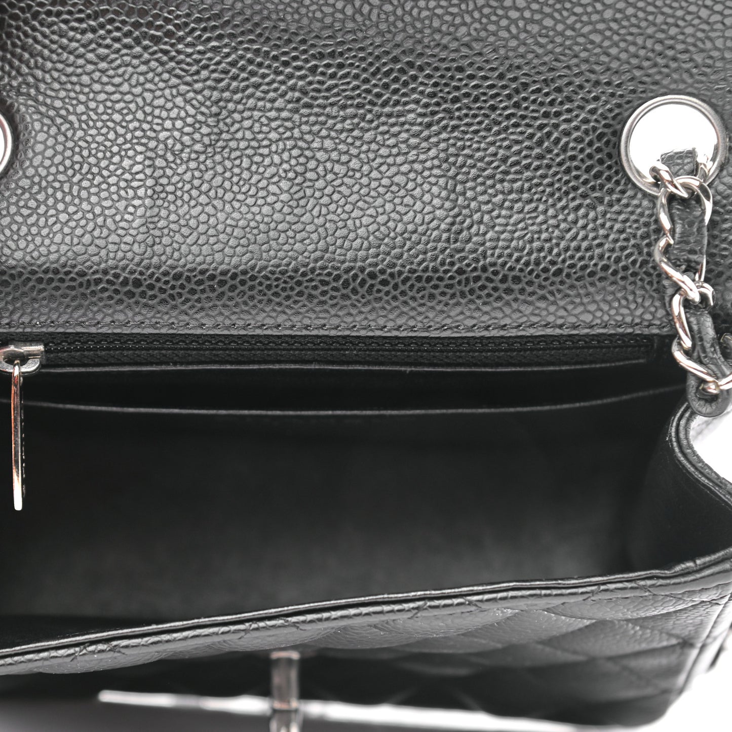 Caviar Quilted Mini Square Flap Black