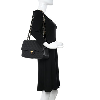 Chanel Caviar Quilted Jumbo Double Flap Black 2 of 12