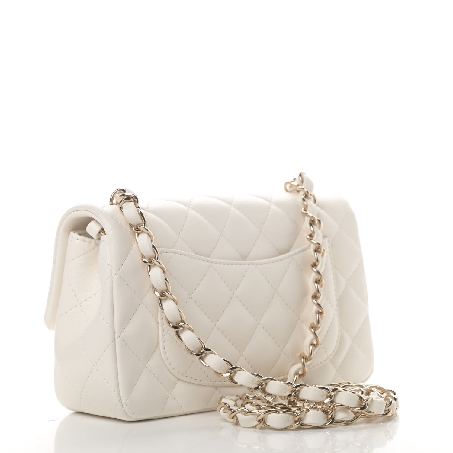Chanel Lambskin Quilted Mini Rectangular Flap White 3 of 11