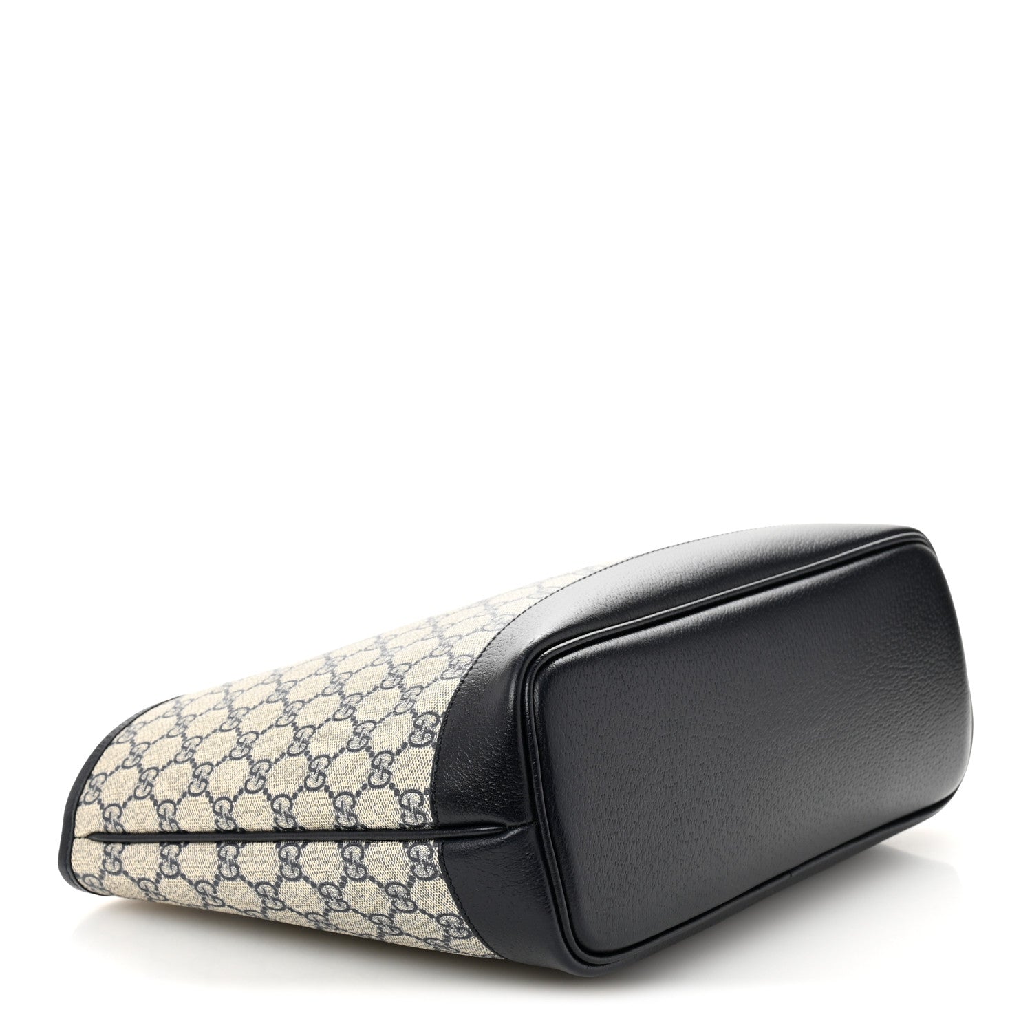 Gucci GG Supreme Monogram Textured Dollar Calfskin Medium Ophidia Shoulder Tote Bag Beige Blue 4 of 11