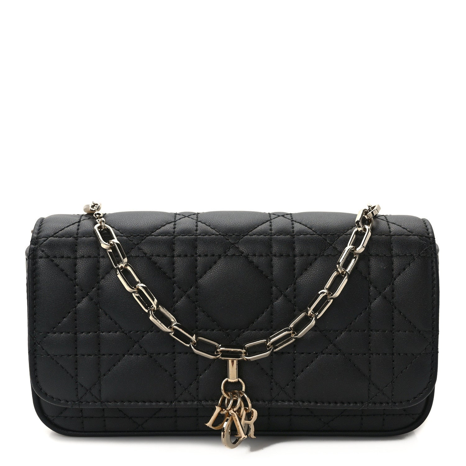 Christian Dior Lambskin Cannage Dior Talk Phone Pouch Black 1 of 10