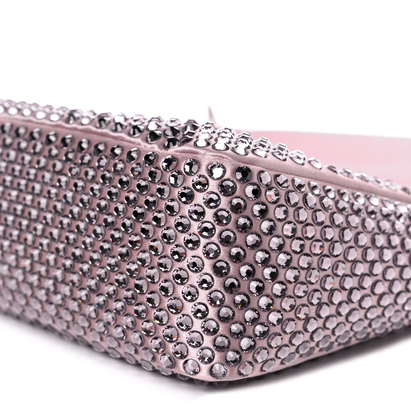 Satin Crystal Mini Re-Edition 2000 Bag Alabastro