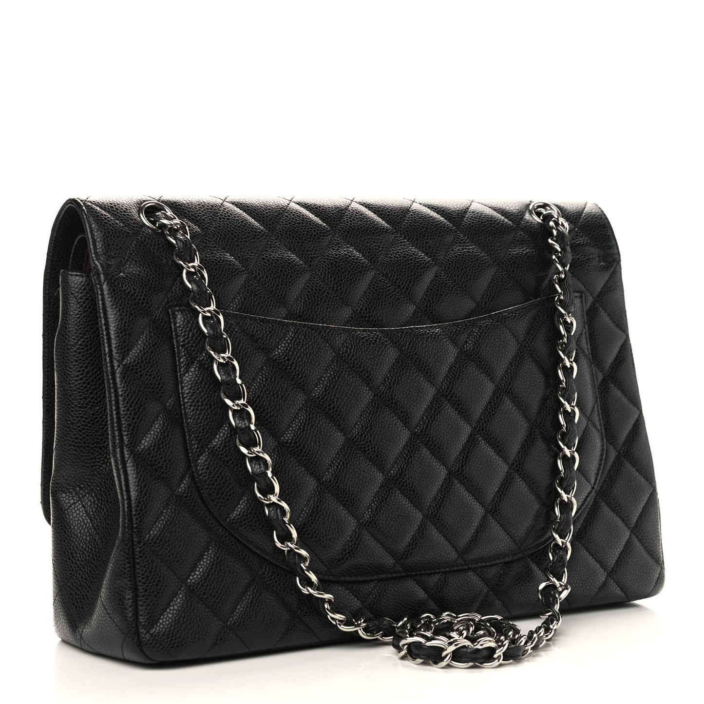Caviar Quilted Maxi Double Flap Black