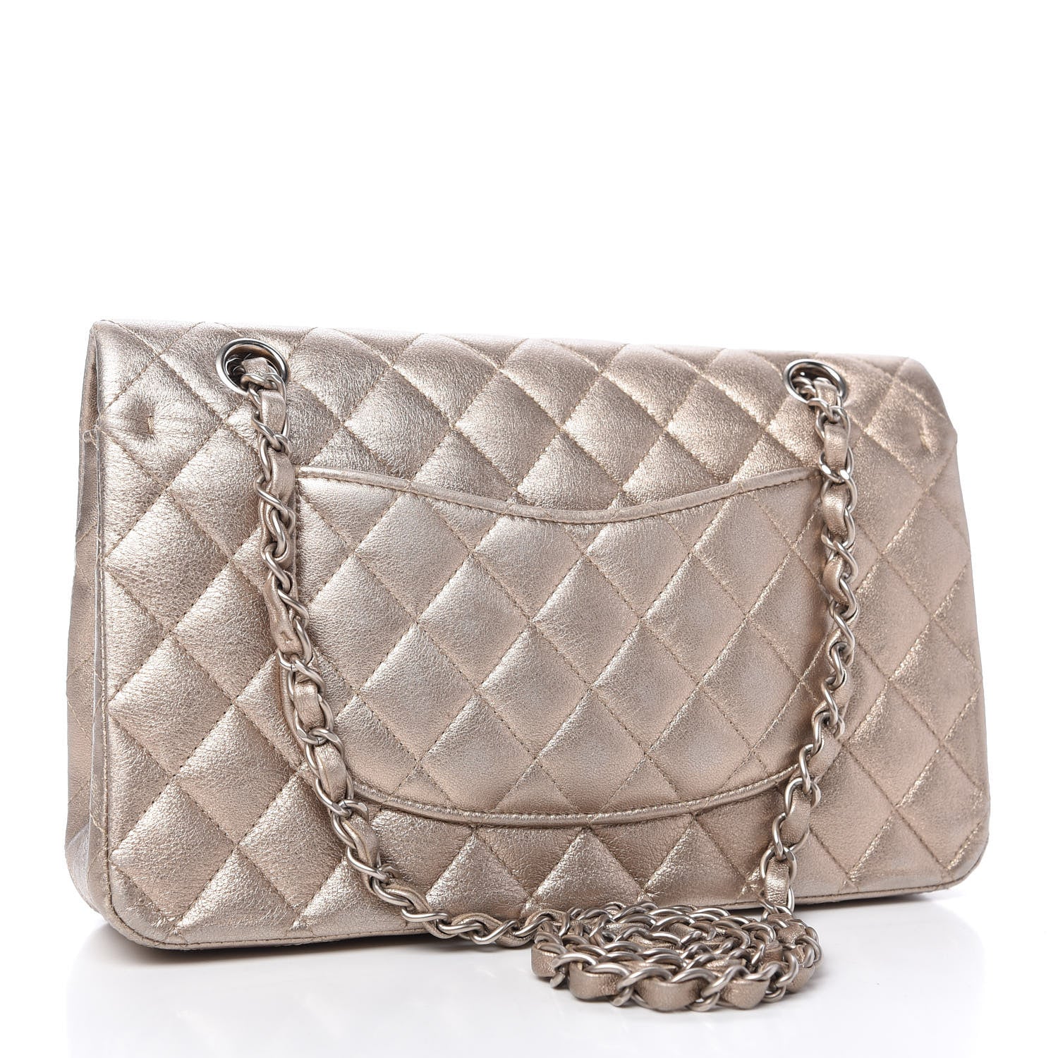 Chanel Metallic Lambskin Quilted Medium Double Flap Gold 3 of 10