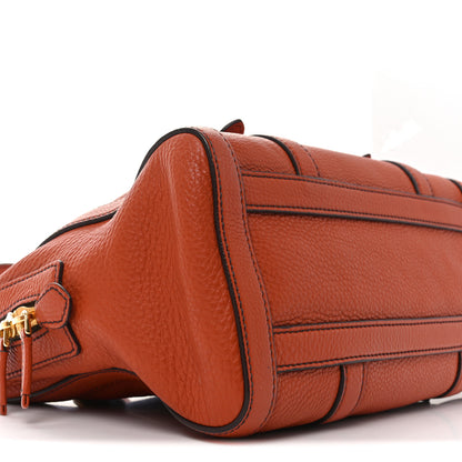 Prada Vitello Daino Buckle Satchel Orange 8 of 9