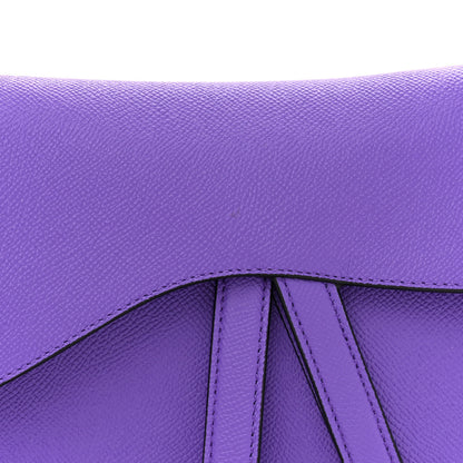 Christian Dior Grained Calfskin Saddle Bag Purple 8 of 11