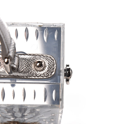 Dolce & Gabbana Plexiglass Embellished Metallic Dauphine Box Bag Argento 19 of 21