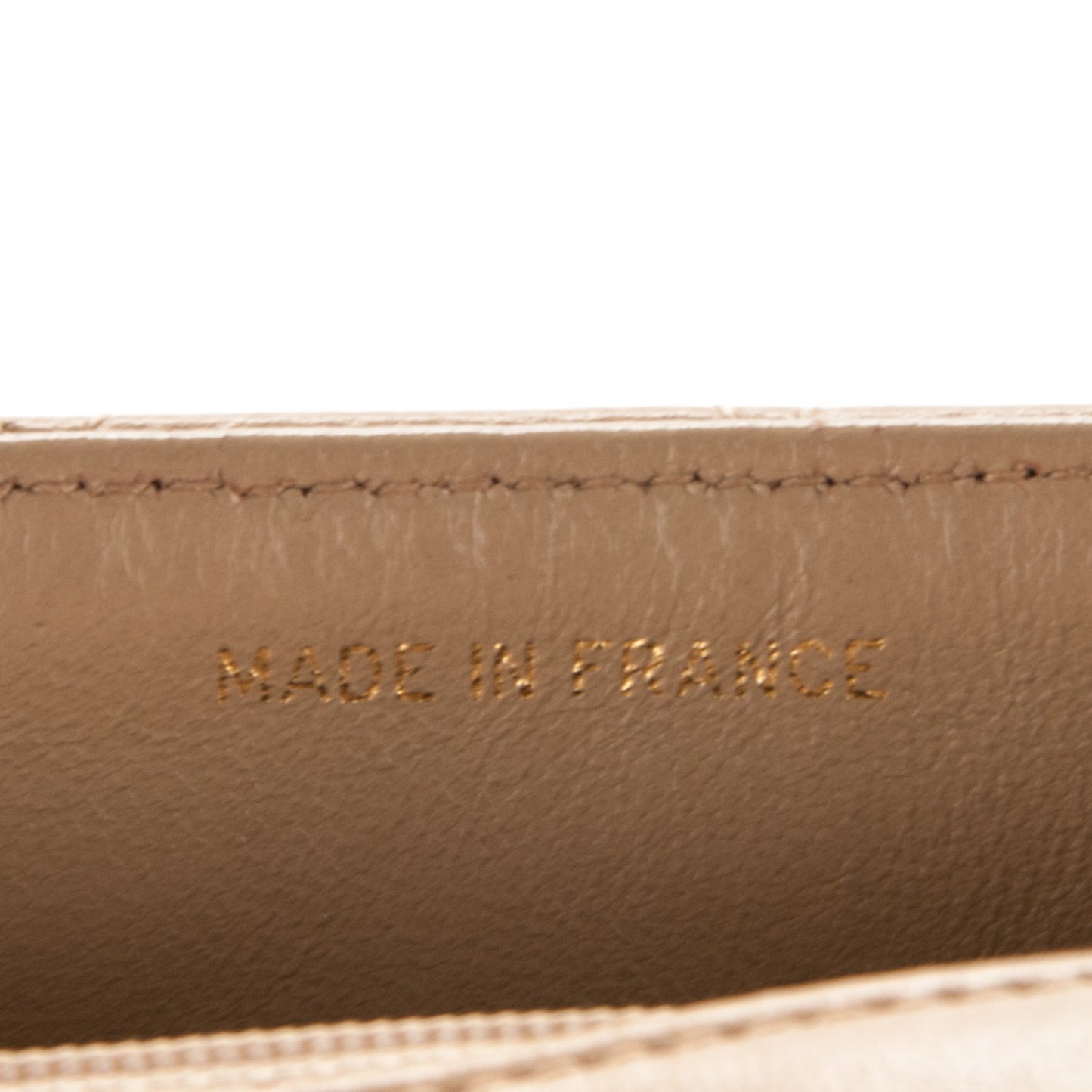 Lambskin Quilted Mini Square Flap Beige