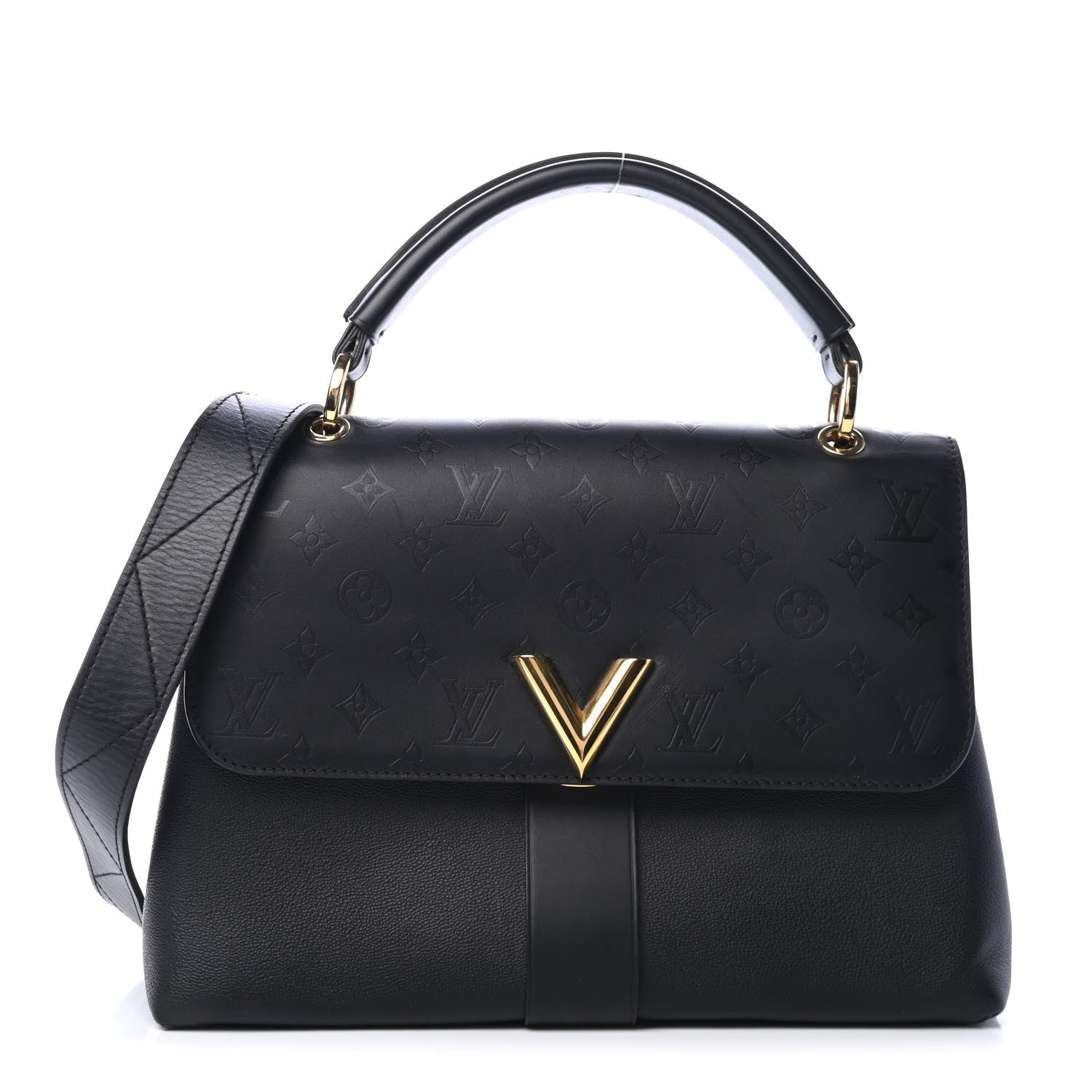 Louis Vuitton Calfskin Monogram Very One Handle Black 1 of 4