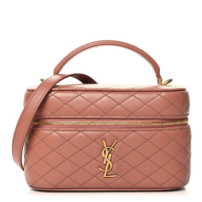Saint Laurent Lambskin Quilted Mini Gaby Vanity Case Barely Pink 1 of 9