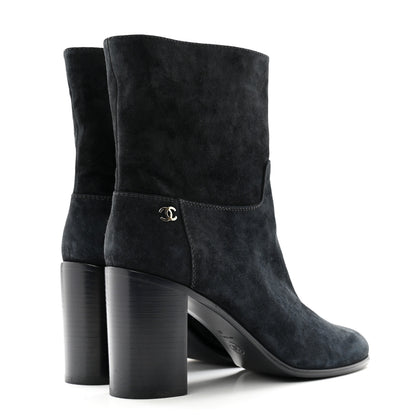 Chanel Suede CC Short Boots 41 Blue 4 of 8