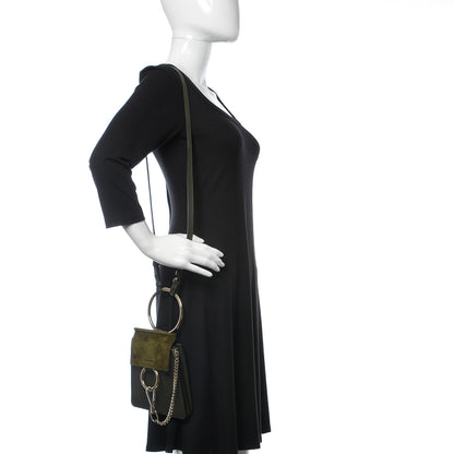 Chloe Suede Calfskin Mini Faye Bracelet Bag Forest Green 2 of 12