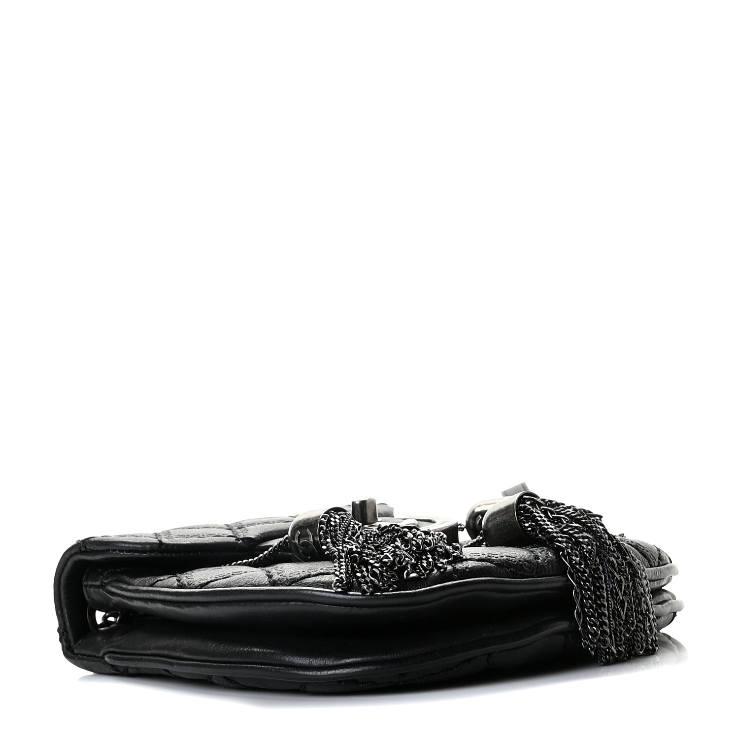 Chanel Calfskin Quilted Coco Sporran Small Tassel Flap Black 3 of 10