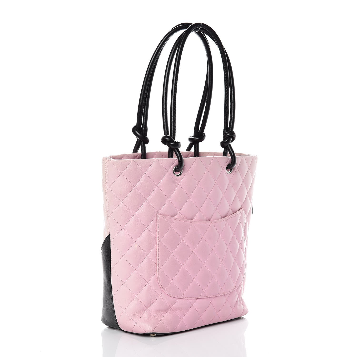 Chanel Calfskin Quilted Medium Cambon Tote Pink Black 3 of 20