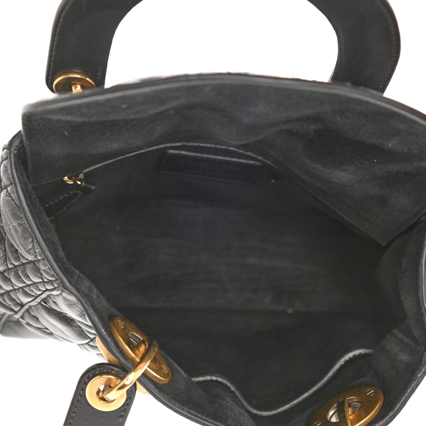 Lambskin Cannage Small Lucky Badges My Lady Dior Black