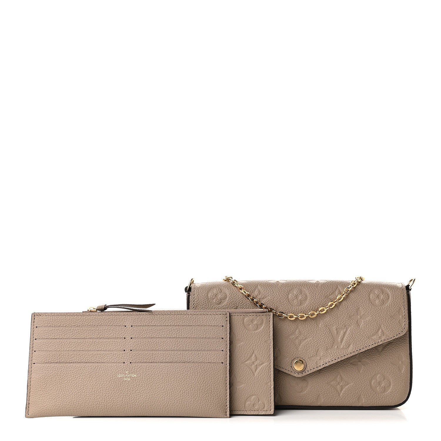 Louis Vuitton Empreinte Pochette Felicie Chain Wallet Tourterelle 2 of 8