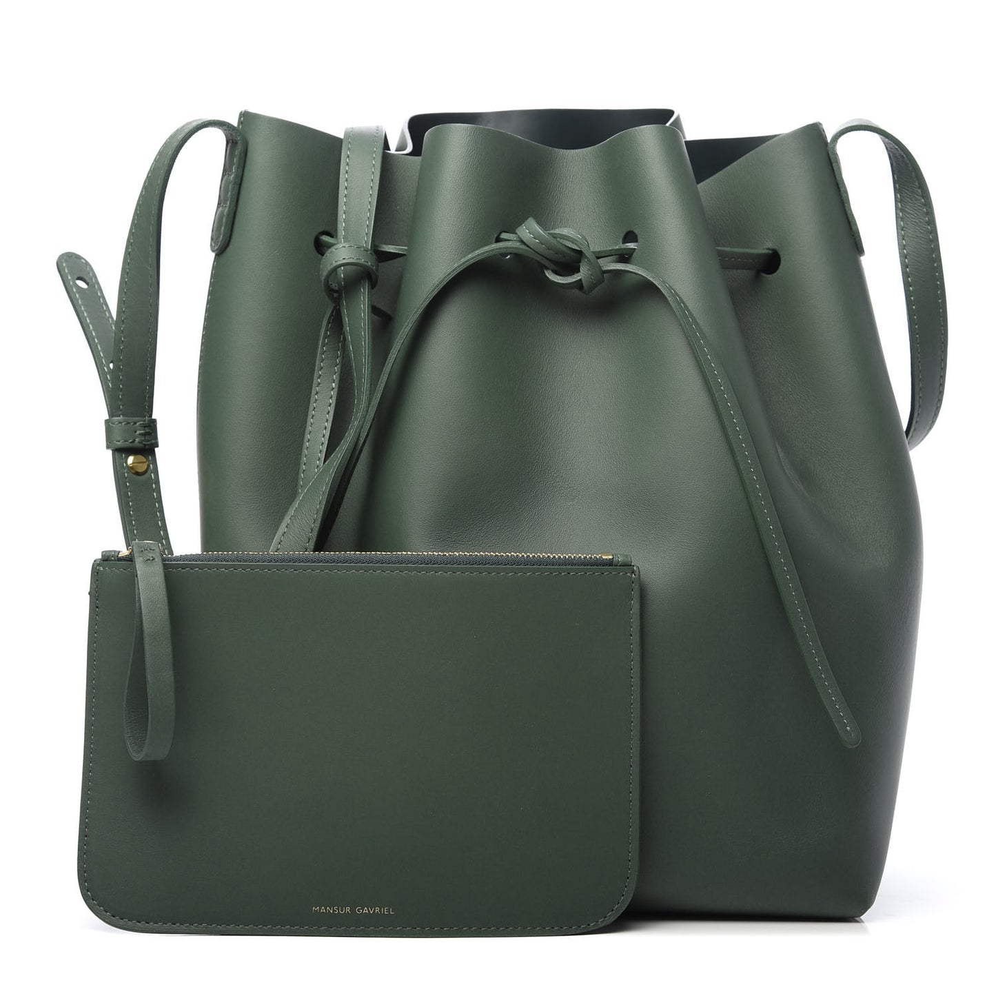 Calfskin Bucket Bag Moss