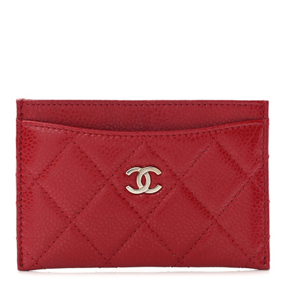 Chanel Caviar Quilted Card Holder Red 1 of 10