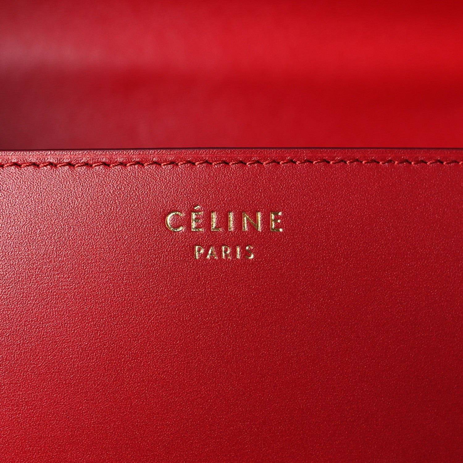 Celine Smooth Calfskin Medium Classic Box Flap Bag Red 6 of 10