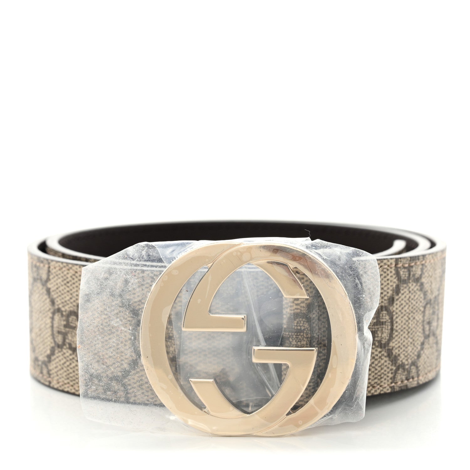 Gucci GG Supreme Monogram Interlocking G 37mm Belt 70 28 Beige Ebony Cocoa 1 of 6