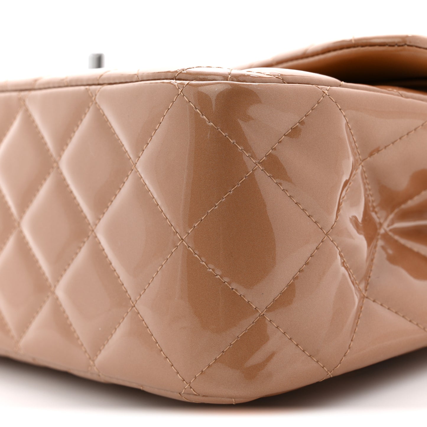 Patent Quilted Jumbo Double Flap Light Brown