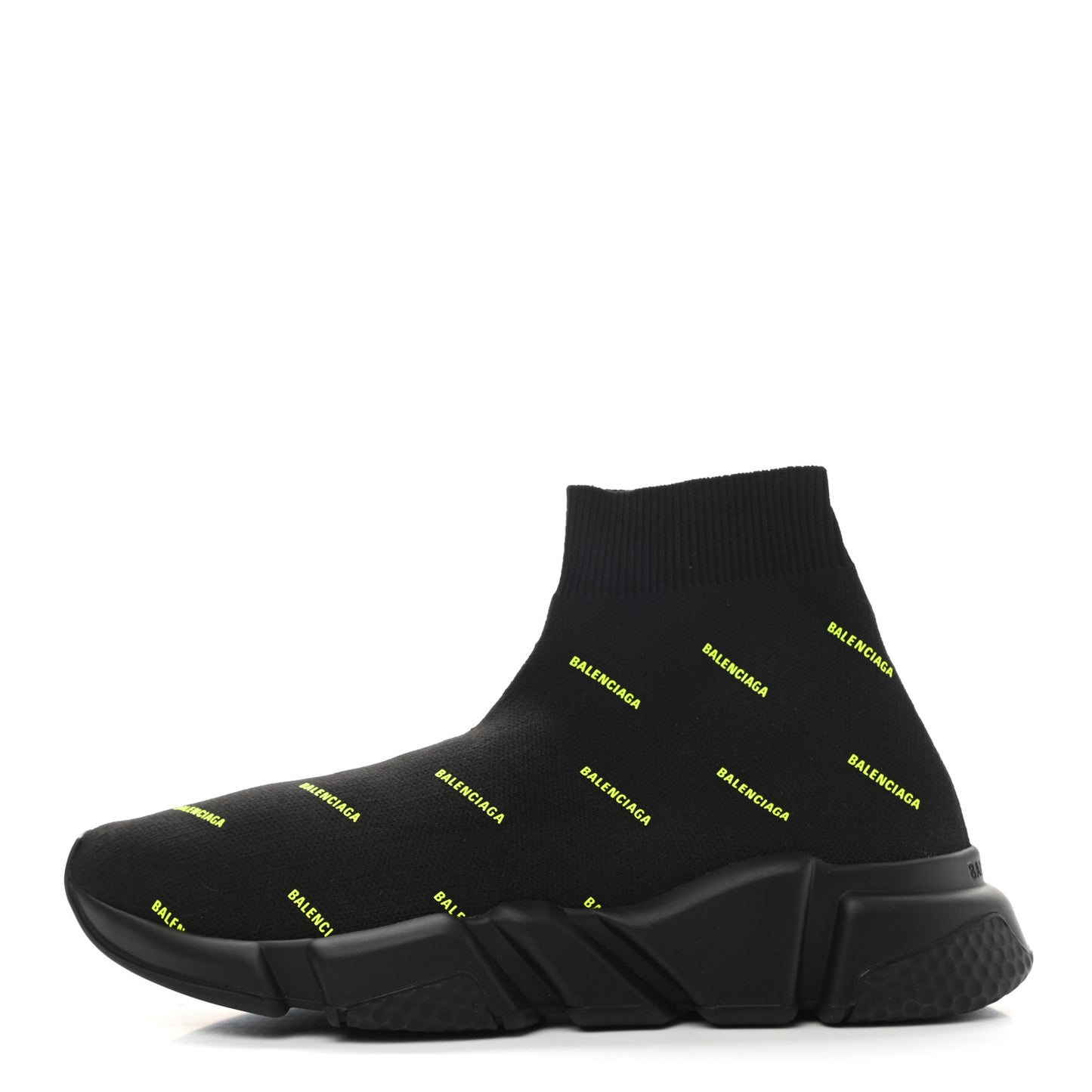 Neoprene Knit Allover Logo Womens Speed Sneakers 38 Black Yellow