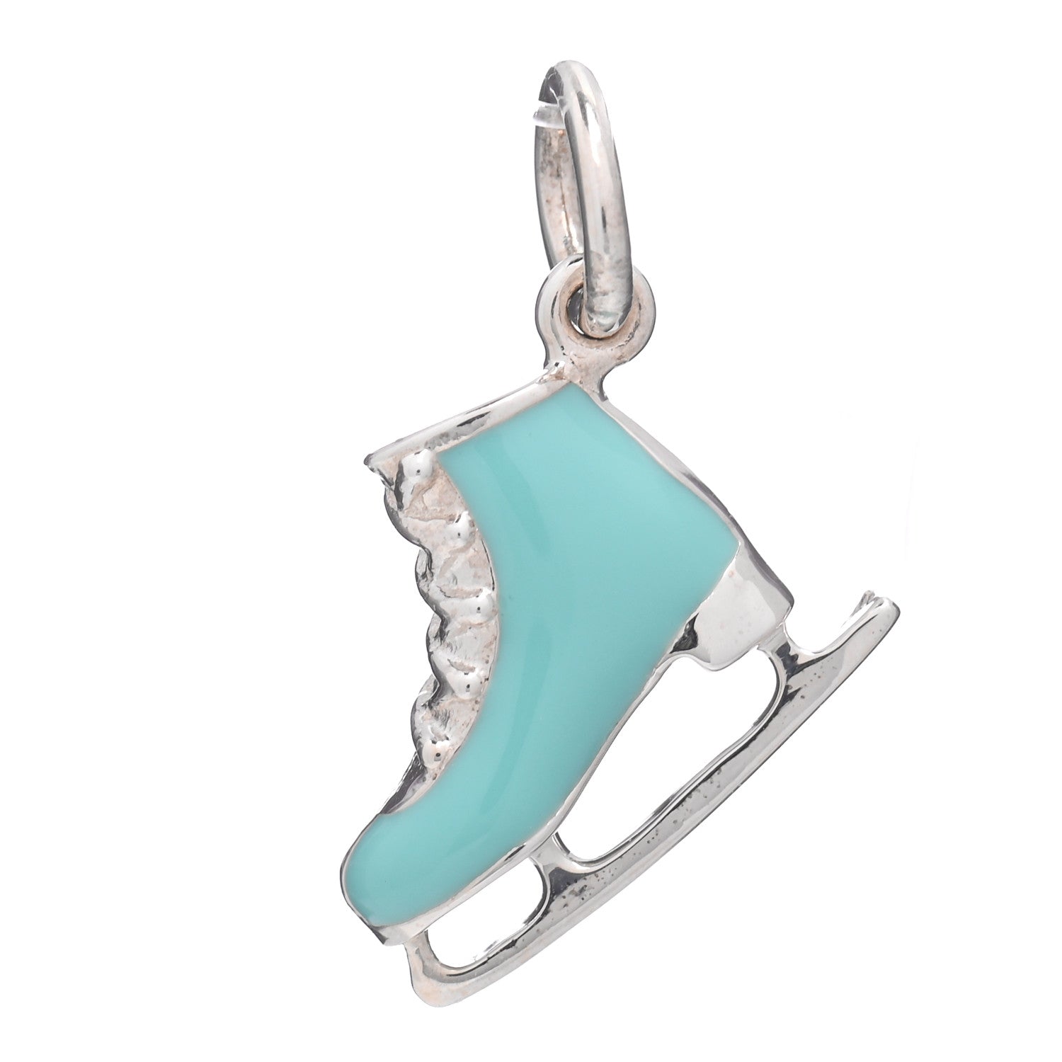 Tiffany Sterling Silver Enamel Ice Skate Charm Blue 1 of 3