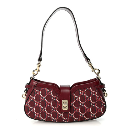 Gucci Calfskin Monogram Mini Moon Side Shoulder Bag Rosso Ancora Red 1 of 9