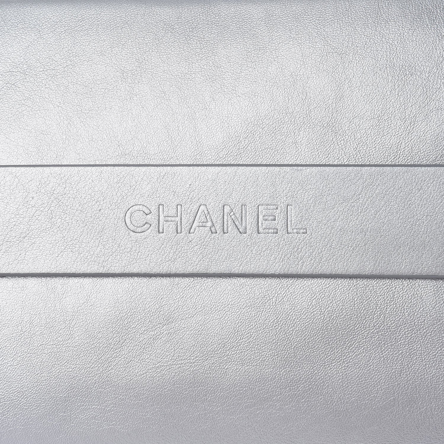 Chanel Metallic Calfskin Keyboard Pouch Silver 8 of 11