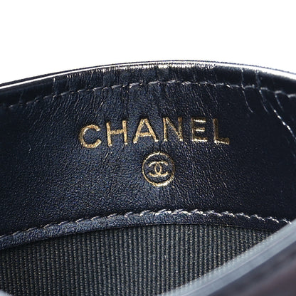 Chanel Metallic Lambskin Quilted Card Holder Dark Blue 6 of 9