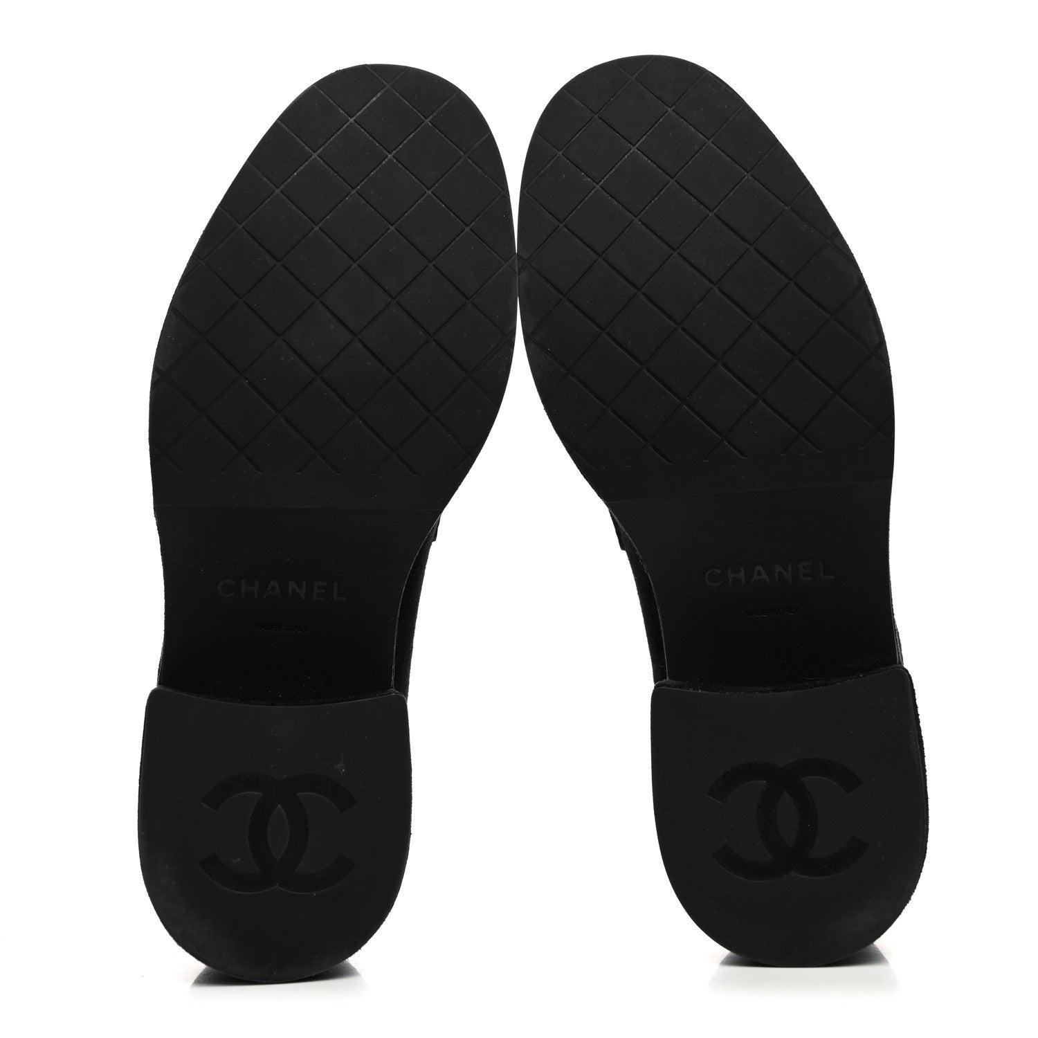 Chanel Suede Kidskin CC Platform Loafers 37 Black 6 of 10