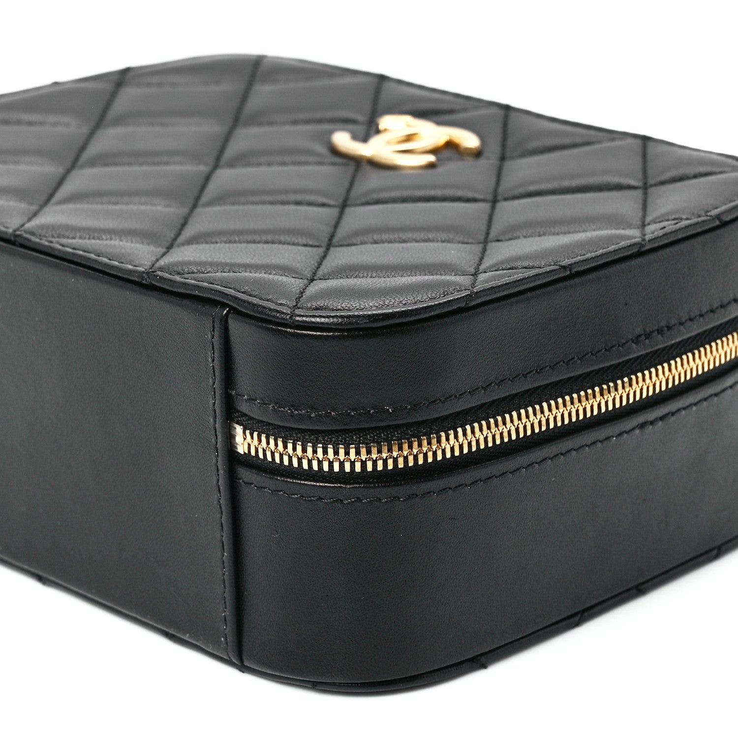 Chanel Lambskin Quilted Top Handle Small Vanity Case Black 11 of 11