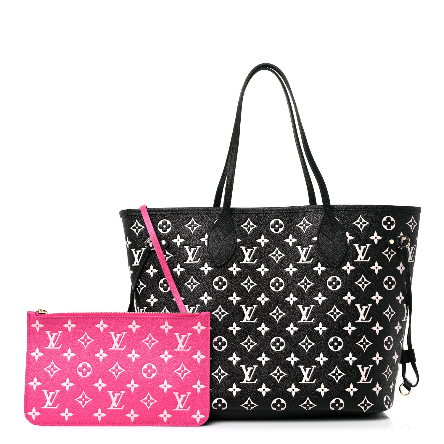 Louis Vuitton Empreinte Spring In The City Neverfull MM Black White Pink 1 of 12