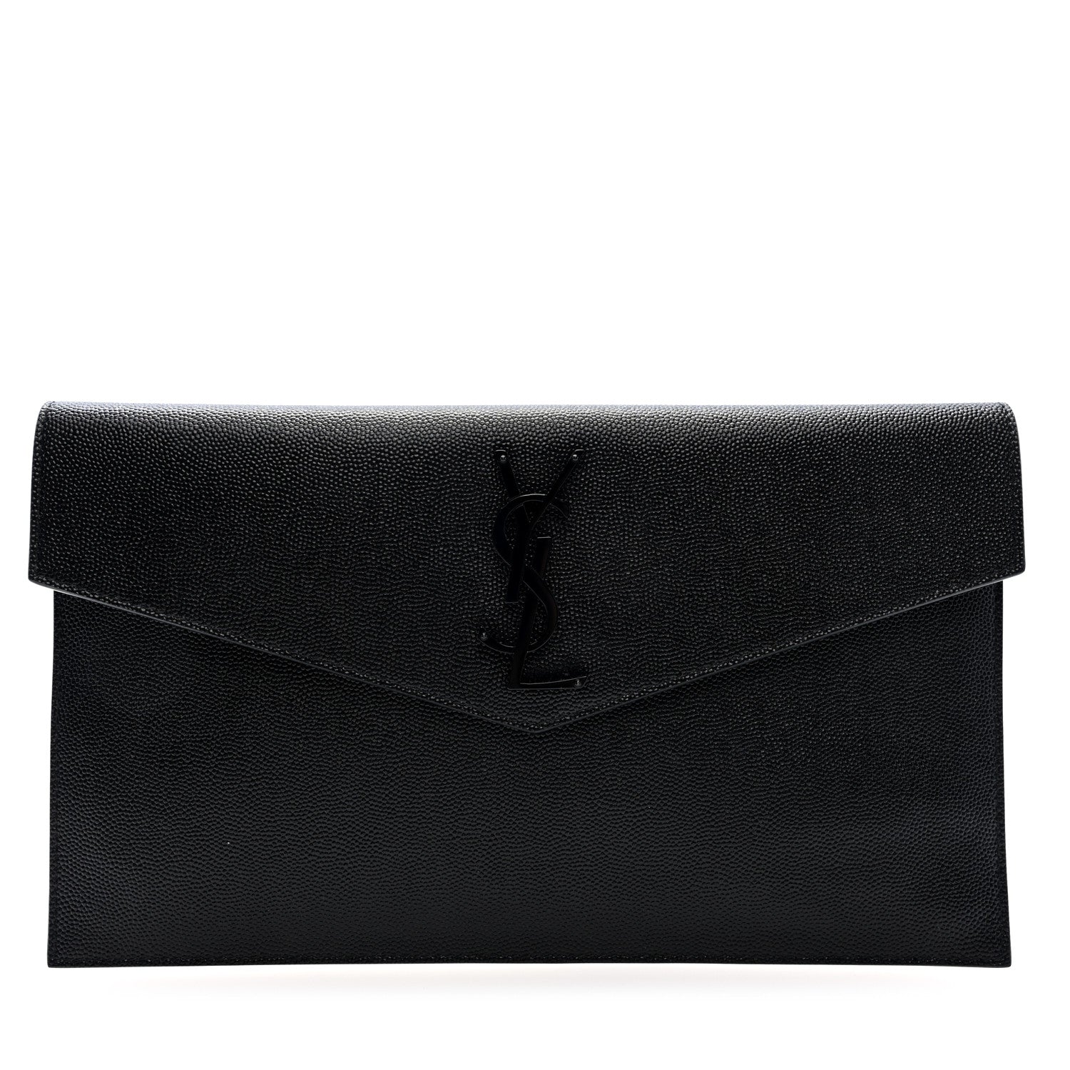 Saint Laurent Grain De Poudre Monogram Uptown Pouch Black 1 of 7