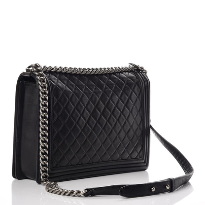Chanel Lambskin Quilted Large Boy Flap Black 3 of 9