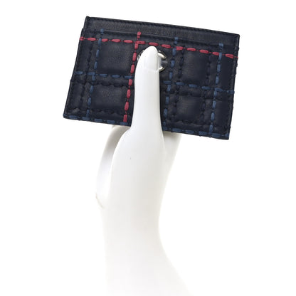 Chanel Lambskin Quilted Stitched Card Holder Blue Multicolor 2 of 7