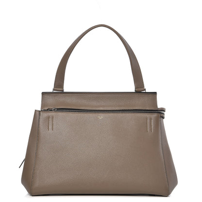 Celine Drummed Calfskin Medium Edge Shoulder Bag Grey 1 of 10