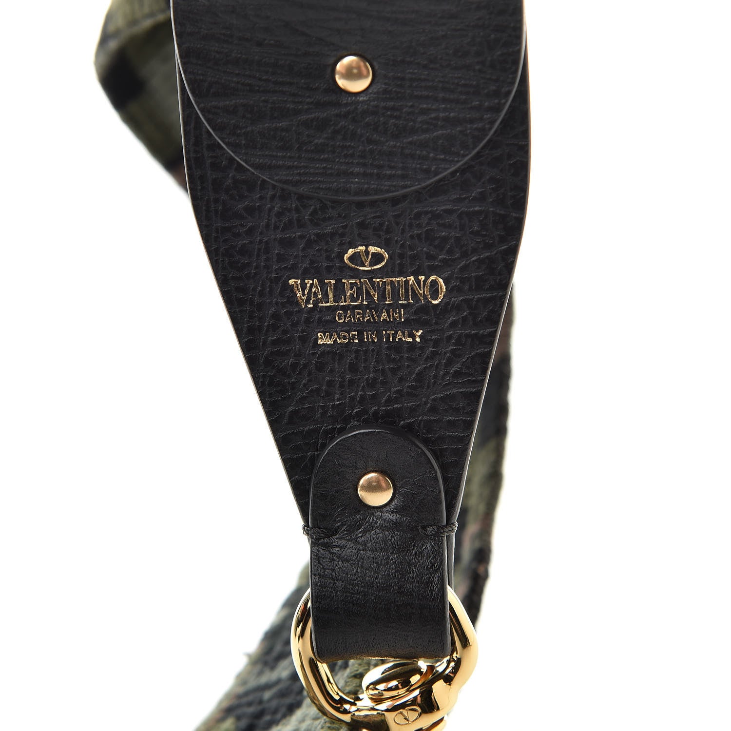 Valentino Garavani Canvas Camouflage Dragon Rockstud Guitar Strap 3 of 4