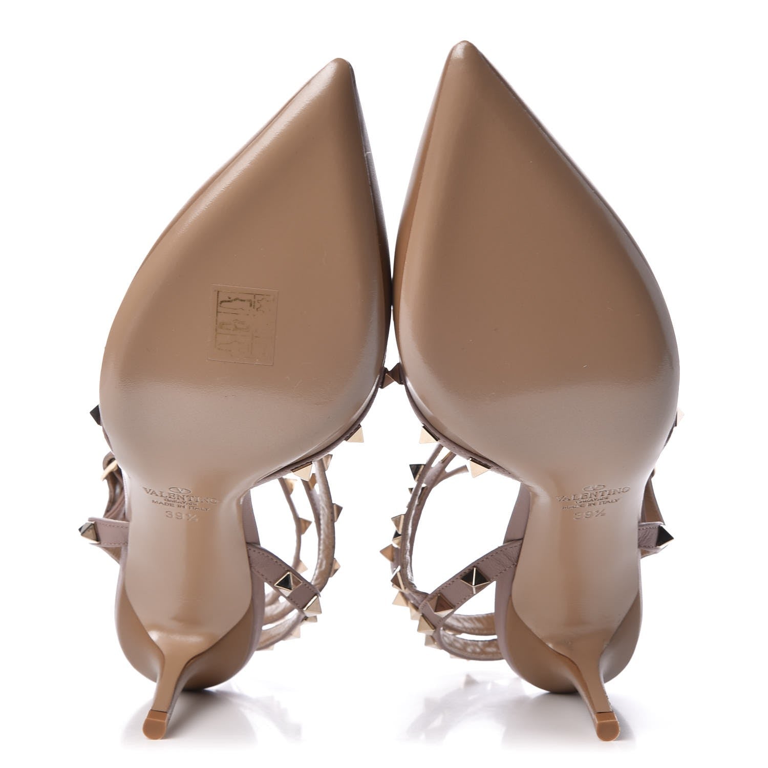 Valentino Garavani Calfskin Nappa Rockstud Ankle Strap 65mm Pumps 39.5 Alpaca Poudre 5 of 9