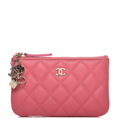 Chanel Lambskin Quilted Small Casino Cosmetic Case Pink 1 of 8