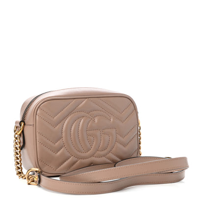 Gucci Calfskin Matelasse Mini GG Marmont Chain Shoulder Bag Porcelain Rose 3 of 11