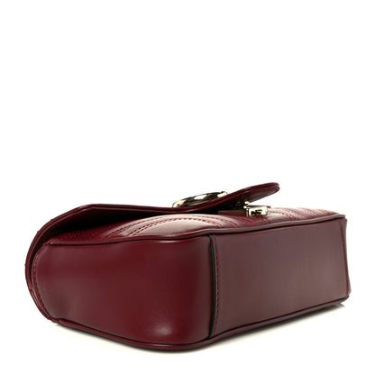 Gucci Calfskin Matelasse Mini GG Marmont Shoulder Bag Rosso Ancora 4 of 11