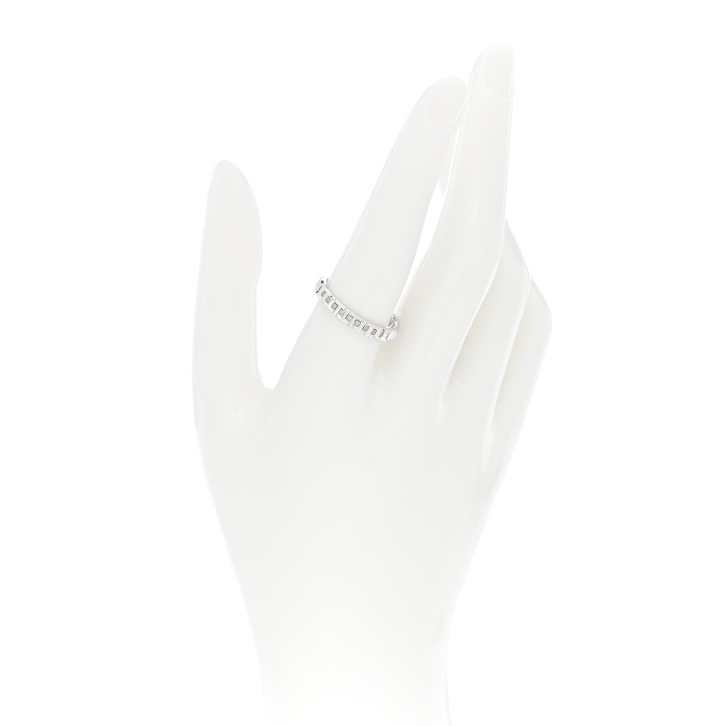 18K White Gold Narrow T True Band Ring 58 8.25